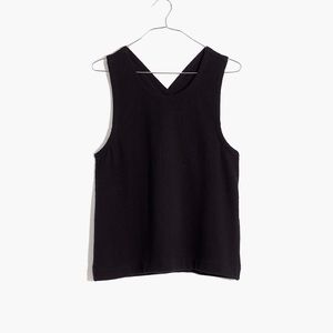 Madewell Ottoman Jacquard cross-back tank